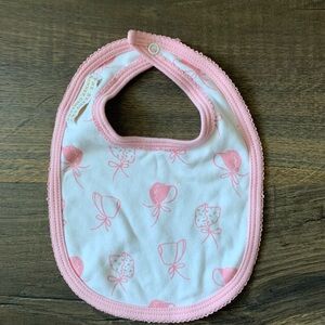 The Beaufort Bonnet Company Pink and White Baby Bib